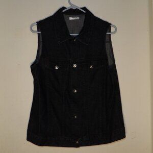 Zeagoo Dark Wash Denim Vest Sz L